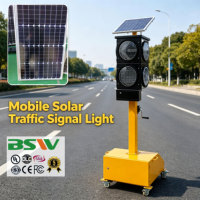 Semáforo Móvil Solar con Carro Amarillo BSW Personalizado de Fábrica para Construcción de Carreteras e Intersecciones