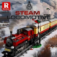 Reobrix 66807 2026 Nouveau Kit de Modélisme MOC City GWR 5700 Train à Vapeur avec Rails et Briques – Cadeau pour Adultes – Ensembles de Blocs de Construction