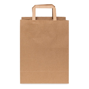 Sacs à emporter en papier kraft brun moyen avec poignées, écologiques, avec pelliculage numérique, vente en gros pour le déjeuner, les courses, les épiceries et les bougies - Product Image 2