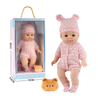OEM 14 Zoll Vollvinyl-Babypuppe Realistische Kleinkindpuppe mit Gestricktem Outfit Geschenkbox Spielzeug für Kinder
