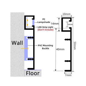 Rodapié Moderno de Aluminio con Perfil LED para Accesorios de Suelo, Ideal para Cocina, Hotel y Baño - Product Image 6