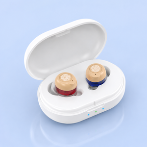 Mini-aides auditives numériques rechargeables ITE, classe II, réglables, à réduction de bruit, amplificateur invisible, voix claire, étui magnétique - Product Image 1