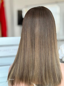 Listo para enviar, envío gratis, pelucas judías superiores de encaje de cabello humano europeo, pelucas certificadas Kosher sin pegamento para mujeres blancas - Product Image 4