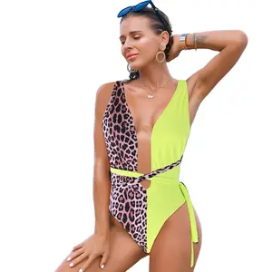 2024 Bodysuit Push-Up Strandkleding Bikini Eendelig Badkleding Voor Dames Met Diepe V-Hals