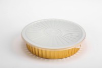 Barquettes jetables en aluminium pour barbecue avec couvercle en aluminium, moules ronds en pulpe moulée pour cuisson extérieure et rôtissage, idéales pour les pique-niques