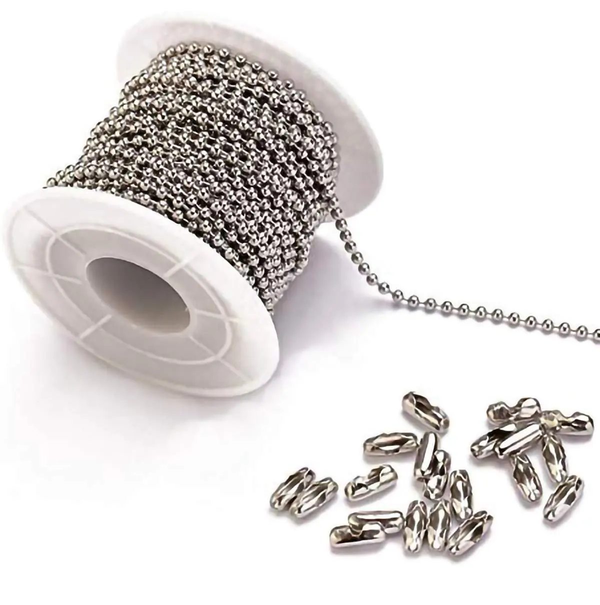 2.4mm to 12mm round bead metal roll ball chain connectors roller blinds stainless steel ball chain