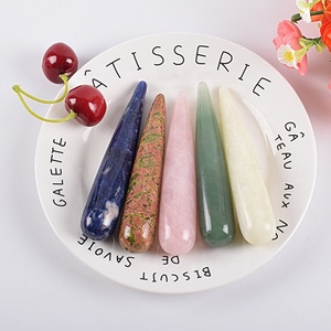 Varita de Masaje Mágica de Cristal para Terapia de Acupuntura, Herramienta de Tratamiento con Punta, Herramienta de Raspado Gua Sha, Pluma de Masaje de Cuarzo Rosa - Product Image 1