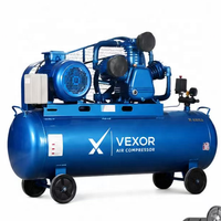 Vente directe d'usine, compresseur d'air industriel portable à piston haute pression 7,5 kW 10 CV 200 L 1,05 m/min, entraînement par courroie