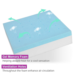 高密度メモリーフォームオフィスチェアシートクッション洗えるカバー付きランバーピロー & カー/車椅子シートクッション付き - Product Image 4
