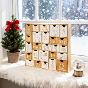 Christmas <b>calendar</b>, reusable wooden Christmas gift for children, customizable according to needs - Product Image 3