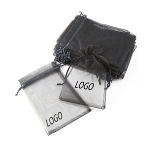 Sac en organza anti-poussière à faible MOQ avec impression de logo sur ruban, pochette en organza - Product Image 2
