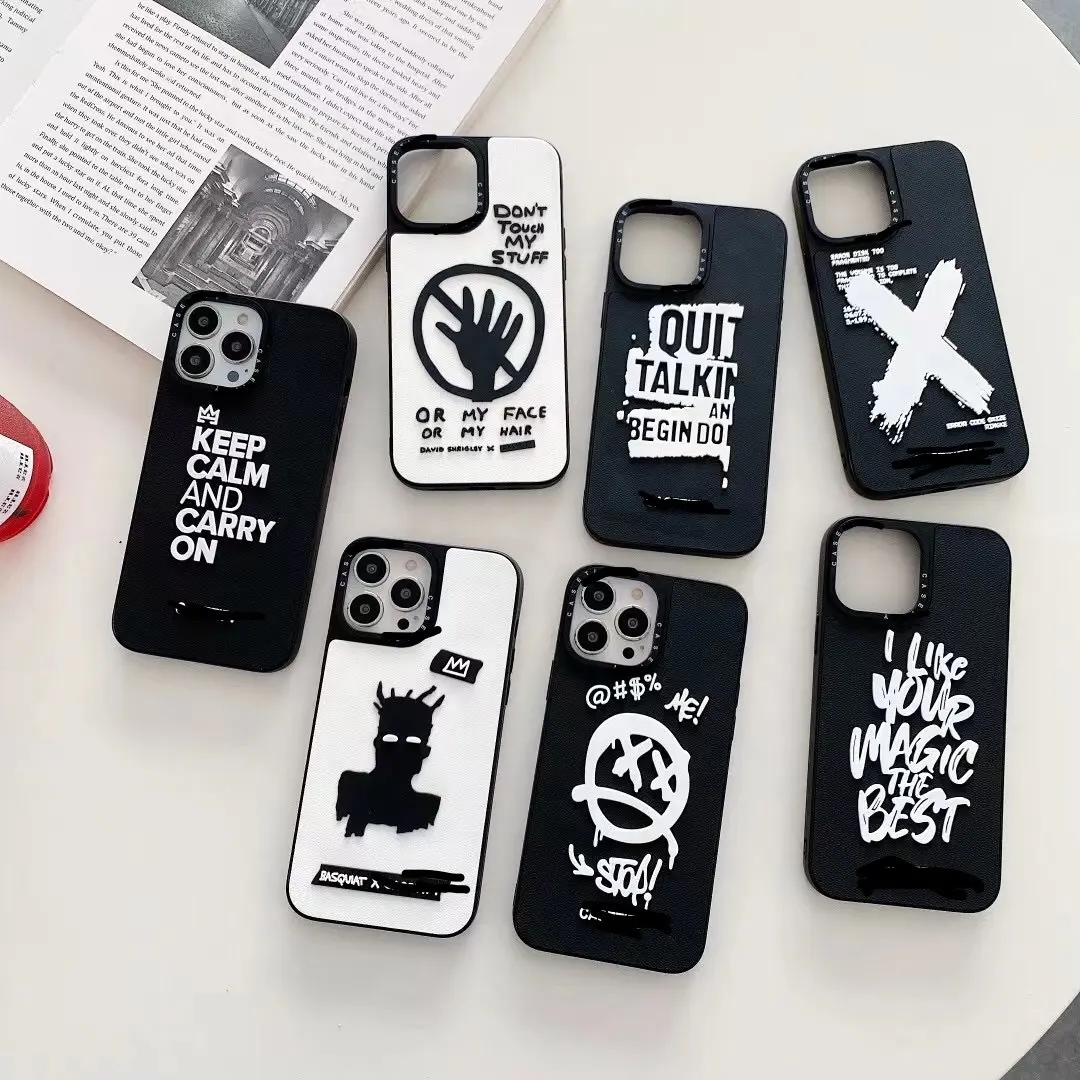 Jmax Spring Trend Graffiti Letters 3D Silicone Phone Case Cover For Iphone 7 8 11 12 13 14 Silicone Case Redmi Note 11