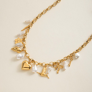 Modern European American Classic Design 18K Gold Stainless Steel <b>Cross</b> <b>Chain</b> Necklace Geometric Gift Jewelry - Product Image 2