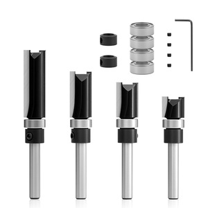 Tct Wood Milling Cutter Set 10 Piece With Bearing Straight Grooving For Wood Mdf Composite Board <b>Laminate</b> Trimming <b>Machine</b> - Product Image 2