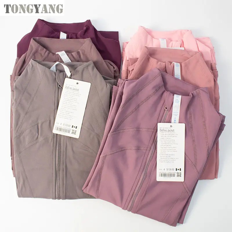جاكيت tgyang للنساء معطف يوجا عارية بأكمام طويلة أعلى محصول سحاب قمصان لياقة بدنية للجري ملابس تمرين ملابس رياضية