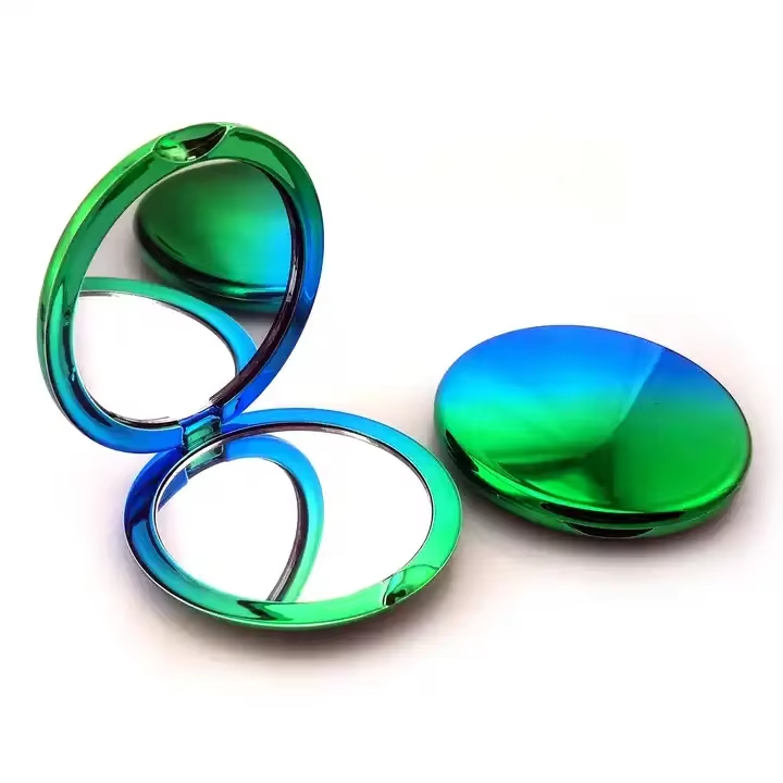 Custom Printed Double Sided Compact Plastic Pocket Mirror 2x Magnification Personalized Cosmetic Mirror Promotional Gifts