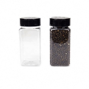 Clear Pet <strong>Plastic</strong> Square Spice Jars 250Ml Seasoning Blend <strong>Bottle</strong> With Seal Liner Slip Inside Condiment - Product Image 5