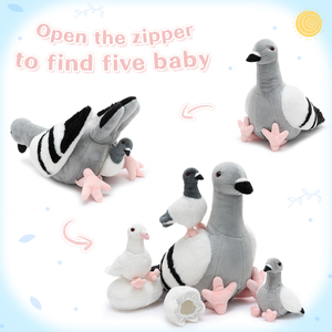 Accettiamo personalizzazioni: Peluche di piccione mamma e bambino, in cotone morbido, per baby shower, regalo per il migliore amico, aiuto per il sonno, comfort, lavabile - Product Image 2