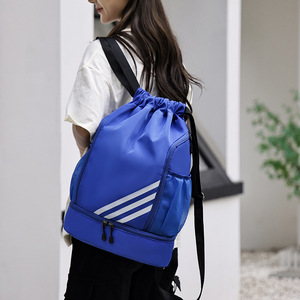 Drawstring <b>Backpack</b> With Zipper Compartment Waterproof Outdoor Sports Bag Unisex Large Capacity Lightweight Multifunctional - Product Image 4