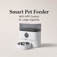 Distributeur automatique de nourriture pour animaux de compagnie intelligent avec caméra, 5L, contrôle par application WiFi, pour chats et chiens