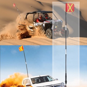 Drapeau de sable en fibre de verre 3M de 10 pieds, type Mine Whip <span class=keywords><strong>X</strong></span>, réfléchissant, pour véhicule 4x4 Simpson Desert, 4WD, de remorquage tout-terrain, avec mât - Product Image 1