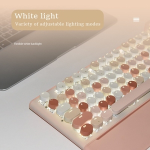 Mofii GEEZER G7 107 Phím Chính Hãng Không Dây Ba Chế Độ Bàn Phím Cơ Tròn Retro - Product Image 4