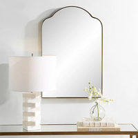Miroir de sol moderne pour chambre à coucher avec design arqué, en fer, construction durable, couleur personnalisable, ensemble de 4 pièces, usage quotidien