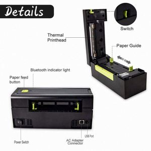 Printer Label Thermal Bluetooth Portabel 4 Inci 110mm untuk Struk, Barcode, Pengiriman Ekspres, Pemotong Otomatis, Tanpa Tinta, Stiker - Product Image 4