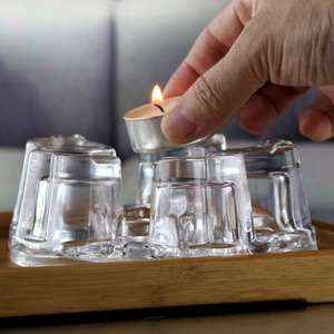 Service à thé en verre cristal avec motif <span class=keywords><strong>de</strong></span> cœur, théière à fleurs chauffante, <span class=keywords><strong>bougie</strong></span> résistante à la chaleur, accessoires <span class=keywords><strong>de</strong></span> service à thé - Product Image 3