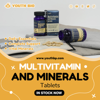 Comprimés de Multivitamines et Minéraux Certifiés avec Formule D3 Bien-être Quotidien pour Adultes – Prêts à l'Expédition – 120 Comprimés