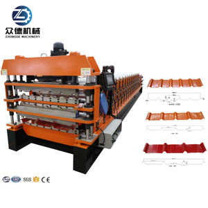 Machine de formage de rouleaux de toiture à trois couches professionnelle, <span class=keywords><strong>prix</strong></span> d'usine, machine automatique de fabrication de tuiles de toiture trapézoïdales - Product Image 1