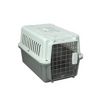 Cage de transport pour animaux de compagnie en plastique rigide, pour petits chiens et chats, ventilée, avec poignée pliable, pour le transport en avion, légère et portable