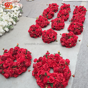 Couronne florale artificielle en soie faite à la main pour mariage, centre de table pour bougeoir – Vente en gros - Product Image 3