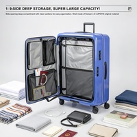 Ensemble de 3 valises extra larges extensibles à ouverture frontale pour PC, avec serrure TSA, roulettes multidirectionnelles, volume maximal pour voyage de 30 jours, service ODM