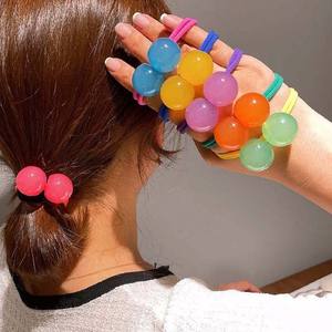 ยางรัดผมสีสันสดใส ที่รัดผมแบบยืดหยุ่น ที่รัดผมหางม้า ยางรัดผมสีลูกกวาด สำหรับผู้หญิงและเด็กผู้หญิง เครื่องประดับผม - Product Image 1