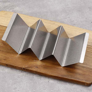 Soporte para Tacos <span class=keywords><strong>Mexicanos</strong></span> de Acero Inoxidable al por Mayor, Bandeja Ondulada para Panqueques y Tartas, Utensilio de Repostería y Cocina - Product Image 4