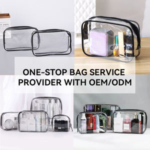 Bolsa de mano de cosméticos de PVC, bolsa de maquillaje transparente naranja para verano, organizador de viajes en la playa, almacenamiento de artículos de tocador para el cuidado de la piel - Product Image 4