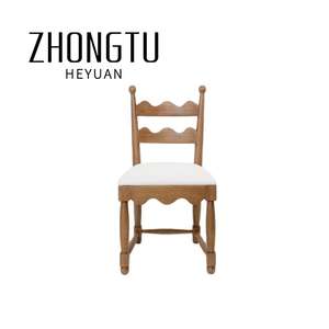 Hotel moderno ristorante francese <span class=keywords><strong>Vintage</strong></span> mobili caffè sala da pranzo in legno di quercia massello schienale alto banchetto sedia da pranzo per Hotel - Product Image 1