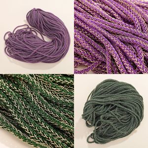 Cordon tressé 4 brins Nantong 5 mm coloré avec fil doré, style ethnique, pour artisanat DIY - Product Image 4
