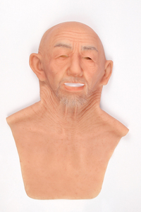 Máscara masculina de silicona realista con pelo y máscara facial completa para hombre mayor para fiesta de disfraces de Cosplay de travesti - Product Image 5