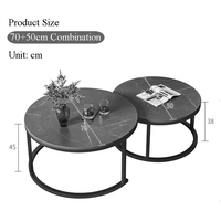 Tables basses gigognes rondes en gros pour salon, lot de 2, pour la décoration de chambre à coucher