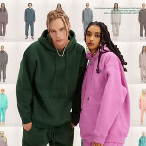 Sudaderas con capucha de color sólido transpirables lisas en blanco sueltas de gran tamaño de primavera y otoño para hombres - Product Image 3