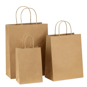 Bolsas de Regalo de Papel Kraft Marrón con Asas Reciclables de 200g/m de Grosor para Bodas, Cumpleaños, Fiestas, Manualidades, Velas, Personalizadas - Product Image 1