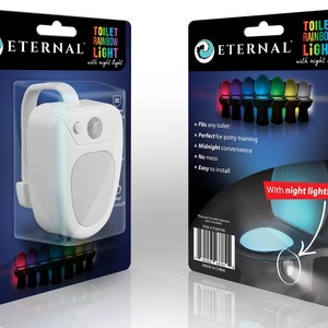 Lumière de nuit pour toilettes à capteur intelligent, LED blanc chaud, alimentée par piles, montage mural, contrôle par détection de mouvement, forme rectangulaire - Product Image 3