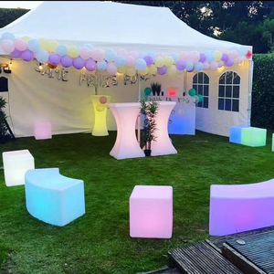 Перезаряжаемый светодиодный коктейльный стол RGB с высоким верхом и подсветкой для ночных клубов и мероприятий из пластика - Product Image 6