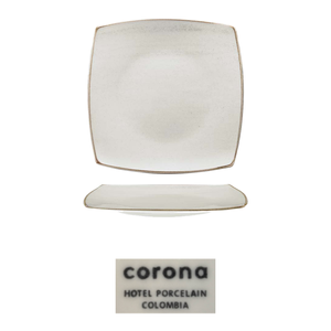 Assiette carrée beige artisanale 31 × 31 cm Corona Pa1605912912 - Product Image 4