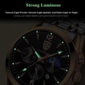 นาฬิกาควอตซ์สำหรับผู้ชายหรูหรากันน้ำนาฬิกาข้อมือธุรกิจเรืองแสงพร้อมสายหนังดีไซน์แบบกล่อง - Product Image 3