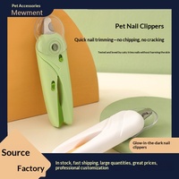 Coupe-ongles manuel ergonomique transfrontalier pour chats et chiens avec éclairage LED, verrou de sécurité et fonction anti-saignement