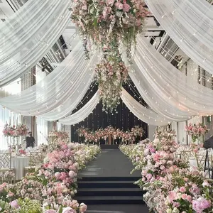 Wedding Decoration Ceiling Veil Wedding Arch Decoration Artificial Flower Wedding Supplies Ceiling Veil