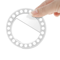 Huizon Blanc 48 LED Dimmable Selfie Anneau Lumière Clip-On 450mAh Batterie Rechargeable Au Lithium 25mm Épaisseur Type-C Téléphone De Charge